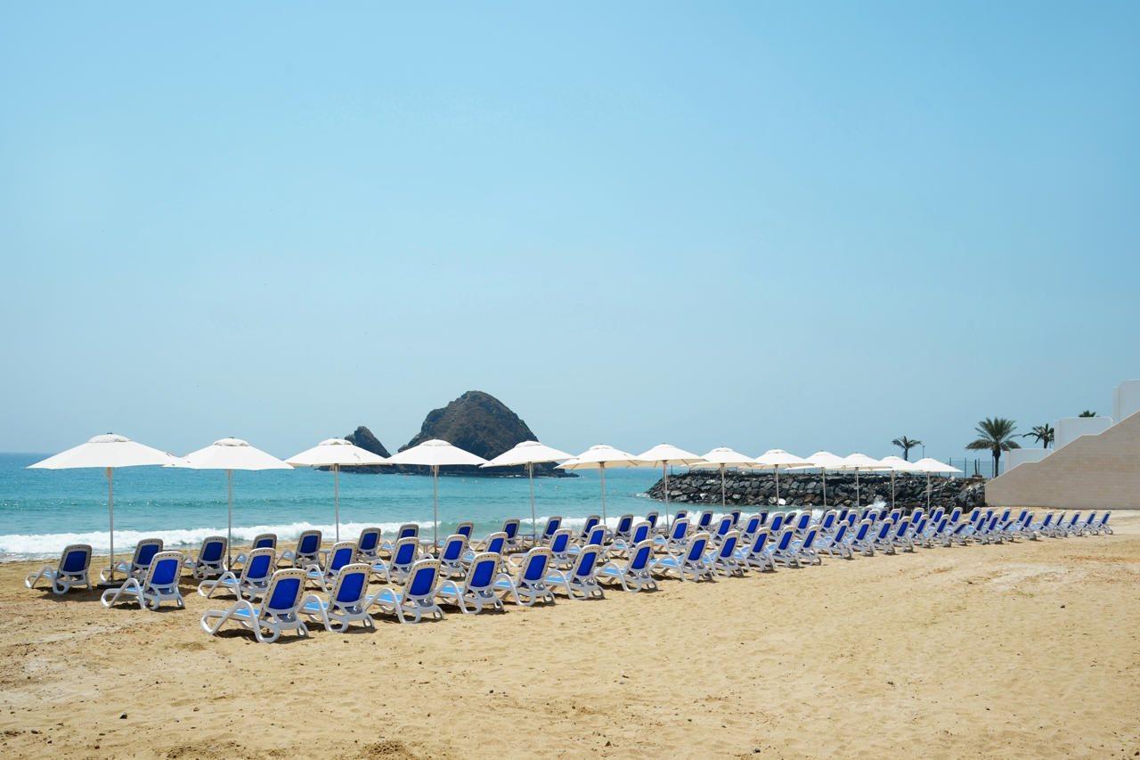 Royal M Al Aqah Beach Resort By Gewan Eksteriør billede The beach at the Grand Hotel