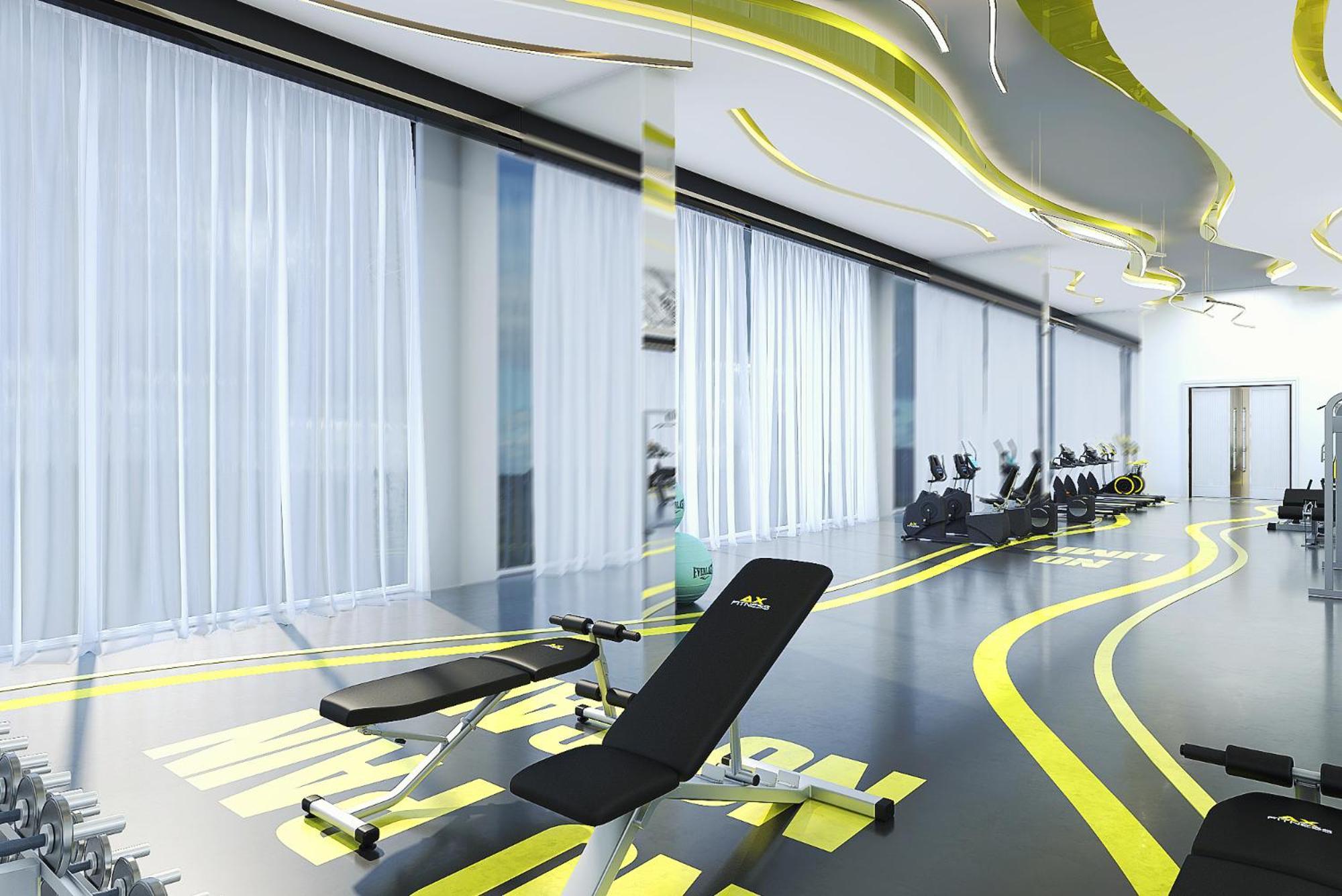 Royal M Al Aqah Beach Resort By Gewan Eksteriør billede The gym at the hotel