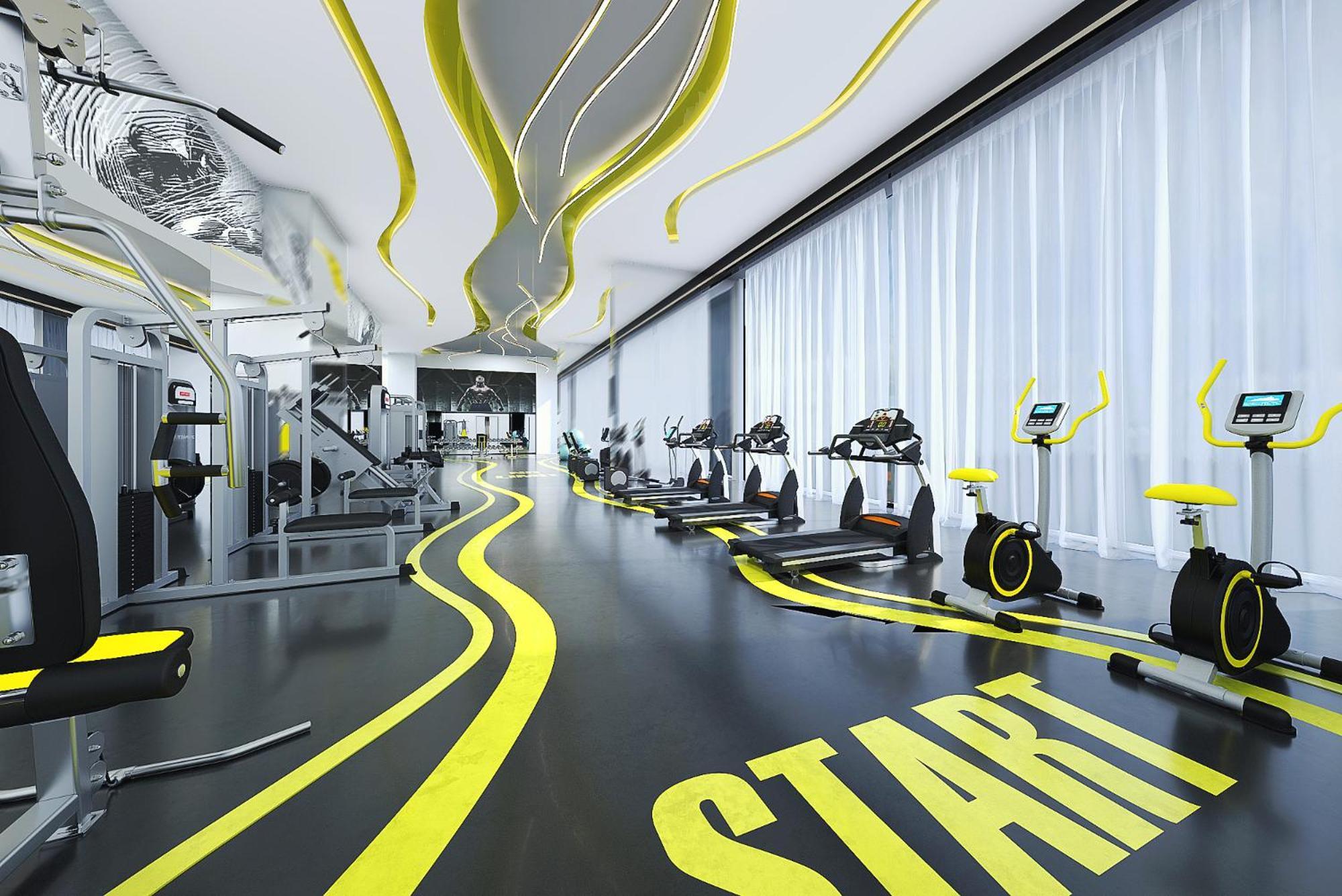 Royal M Al Aqah Beach Resort By Gewan Eksteriør billede 3D rendering of a gym